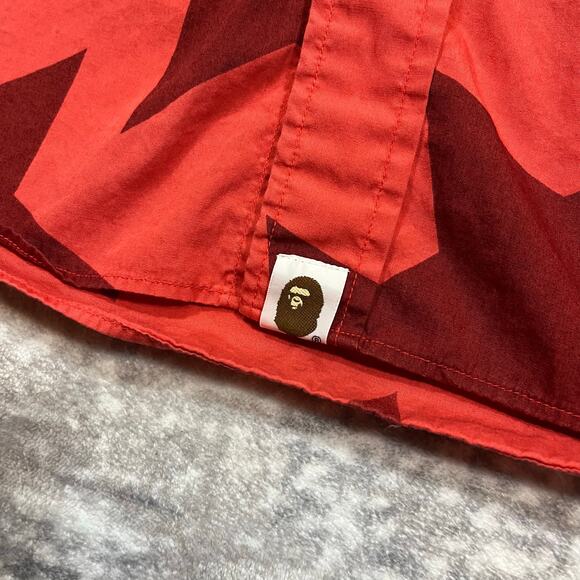 Authentic Bape 2000's All Over Sta Print Button Up Dress Shirt M - Picture 3 of 8